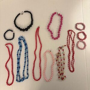 Lot of 12 Colorful Beaded Necklace and Bracelet Set